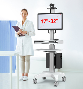 Carrito Móvil para Computadora de Altura Regulable para Hospital Carrito Médico para Monitor Terminal de Telemedicina Estación de Trabajo Móvil - Product Image 3