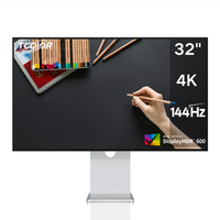 Moniteur de jeu TCOLOR 32 pouces 4K, écran PC plat sans cadre, moniteur LCD ultra large 144 Hz, écran de studio, moniteur d'ordinateur