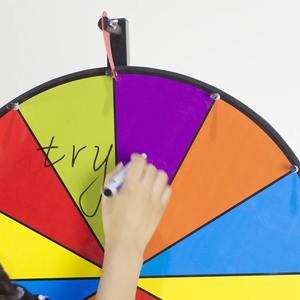 Roue de prix magnétique de couleur effaçable à sec de 24 pouces 60cm Party Spin Win Fortune Stand Game Editable Spin Bikes - Product Image 5