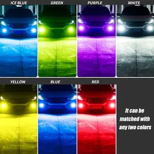 Lámpara LED antiniebla para coche, faros delanteros de doble color, H3, H7, H11, 9005, 881, H4, H8, H16, 9006, HB3, HB4, 880, 881, H27, H1