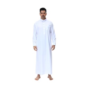 Bán buôn New Trắng Polyester abaya cho nam giới thời trang khiêm tốn người đàn ông thobe cho người Hồi Giáo-Mùa Đông bộ sưu tập bởi Dubai nhà thiết kế - Product Image 5