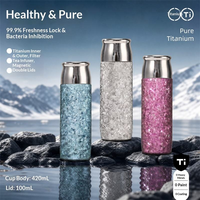 Bouteille isotherme en titane pur de 500 ml avec couvercle à fermeture magnétique, isolation thermique de 12 à 24 heures, design luxueux pour les affaires et les activités de plein air