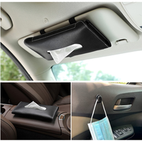 Opknoping Pu Leather Servet Geval Houder Auto Kleine Haken Auto Zonneklep Tissue Doos Houder Auto Tissue Houder