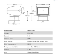 LED Marine Navigation Deck Télécommande Bateau Résistant aux Intempéries Faisceau Réglable Grand Angle Heavy Duty 12V 24V Projecteur