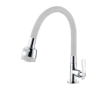 Wall mounted Cold water kitchen taps flexible spray White kitchen sink faucet cold water tap