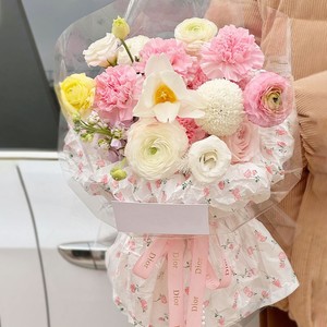 Vente en gros de papiers de soie d'emballage personnalisés avec <span class=keywords><strong>dessin</strong></span> de fleurs pour les fournitures de bouquet de <span class=keywords><strong>fleuriste</strong></span> - Product Image 3