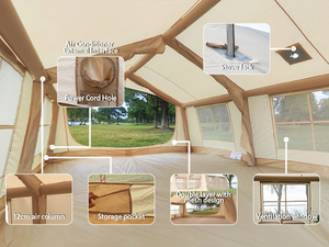 Tienda de aire inflable para acampar de tela de algodón de alta calidad para acampar familiar al aire libre de cuatro estaciones y glamping - Product Image 5