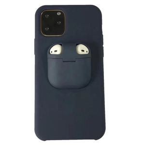 Moda simple <span class=keywords><strong>2</strong></span> en 1 silicona líquida con soporte para auriculares para <span class=keywords><strong>Airpods</strong></span> funda de teléfono móvil para iPhone - Product Image 5