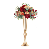 Vases trompettes en métal doré pour centre de table, supports à fleurs polyvalents et hauts en or pour centre de table