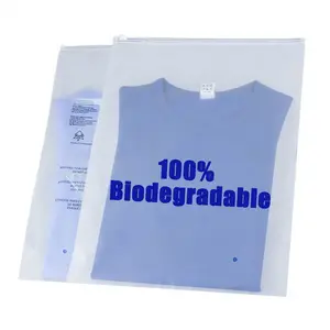 Biyobozunur D2W Compostable açılıp kapanabilir mühür % 100% biyolojik olarak parçalanabilir fermuar giyim kilitli çevre dostu giyim kilitli poşet