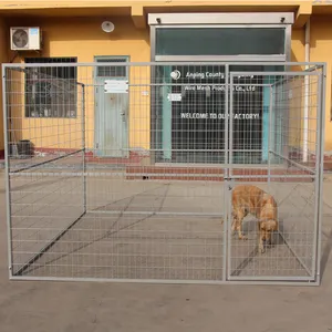 Perreras exteriores de alta calidad para perros con refugio en revestimiento gris (XMR)