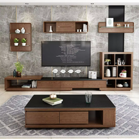 Modernes Massivholz Wohnzimmer Schlafzimmer TV-Schrank Konsole Couchtisch Kombi mit Schubladen Apartment Umweltfreundliche Wandmontage Passend für Fernseher