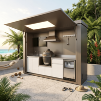 Abri de cuisine extérieure en acier inoxydable ignifuge et anti-déformation pour barbecue, idéal pour la vente en gros