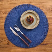 Vente en gros d'usine, sets de dessous-de-plat ronds tressés de style nordique, dessous-de-plat individuels pour la salle à manger