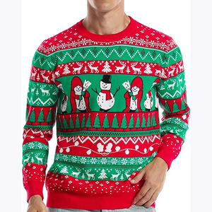 <span class=keywords><strong>Pull</strong></span> <span class=keywords><strong>de</strong></span> Noël moche en tricot jacquard personnalisé pour la famille, pour homme adulte, anti-rides et séchage rapide, nylon/acrylique - Product Image 1