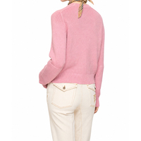 Pull-over en maille douce pour femme, col rond, manches longues, coupe épaule, personnalisé, en mélange de coton 12GG, tricot uni, collection automne, vente en gros