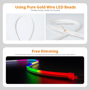 SHINESKY DC24V Dream <span class=keywords><strong>Color</strong></span> Neon Rgb Silicona flexible Impermeable IP67 08*17mm Tira de luz de neón RGB digital - Product Image 2