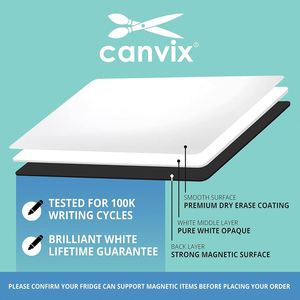 Magnetic Dry Erase Whiteboard 12x8 Inches White Refrigerator Vinyl Material Removable Residue-Free Art Memo Board for Family - Product Image 2