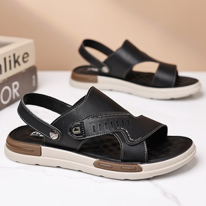 Sandalias de Cuero Genuino para Hombre, Punta Abierta, Casuales, Transpirables, con Suela de Goma, para el Verano - Product Image 2