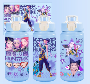 Nueva Taza Infantil Aislada de Acero Inoxidable 316 con Doble Boca y Pajita, Diseño de Dibujos Animados, Portátil, del Equipo Cazafantasmas de K-POP - Product Image 4