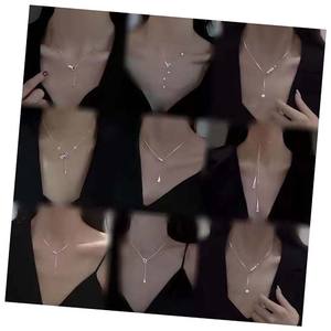 Edelstahl Mode einfache Schlangen kette Schlüsselbein Halskette Frauen Retro Silber Farb kette kurze Halskette - Product Image 1