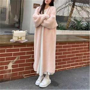 Stylische Flauschige Strickjacken, Locker Geschnittene Lange Jacken, Mohair-Pullover, Einfarbige Midi-Cardigans für Damen - Product Image 1
