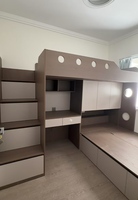 Lit Moderne Yi Gui Inclinable en Chêne Massif Grand Format avec Rangement, Conception Modulaire, Durable, Écologique, Gain de Place, Acier Inoxydable, Facile à Assembler