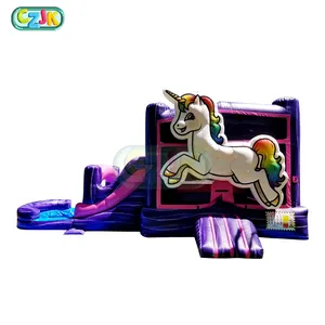 Melompat Castle Bouncer Unicorn Bouncer Combo Bouncer tiup dengan perosotan air untuk pemasok anak-anak