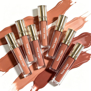Matte Liquid <b>Lipstick</b> Private Label Gold Cap Square Tubes Velvet Nude Lip Gloss Wholesale - Product Image 6