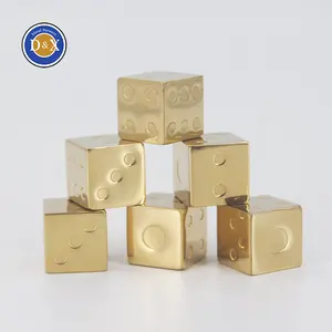 Wholesale Custom Metal Dice Shape Reusable Whiskey Stones Gold Stainless Steel Whisky Cooler Rocks Drinks Stones Wine Ice Cubes