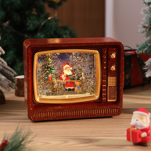 Nouveauté Décoration de sapin de Noël de luxe ornements de neige rougeoyante boîte à <span class=keywords><strong>musique</strong></span> père noël vent lanterne veilleuse usine - Product Image 6