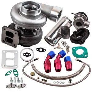 Turbokit GT45 universale T3/T4 T04E alimentazione dell'olio + valvola di scarico della linea di scarico di ritorno