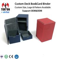 Boîte de rangement pratique en cuir PU Torson 100+ avec design à rabat pour protéger les cartes de jeu MTG TCG CCG