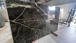 Lujo moderno verde lluvia bosque mármol piedra Natural losa pulida para suelo encimera aplicación disponible precio a granel - Product Image 2