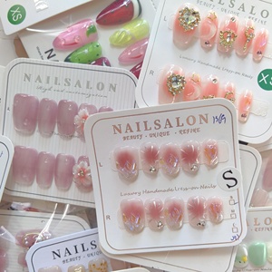 <span class=keywords><strong>Ongles</strong></span> artificiels <span class=keywords><strong>de</strong></span> luxe à presser, design 3D aléatoire, avec <span class=keywords><strong>décoration</strong></span> en strass pour salon <span class=keywords><strong>de</strong></span> manucure - Product Image 4
