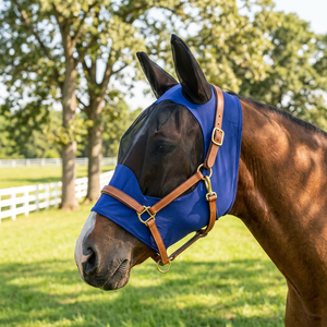 Hot Selling Custom High Quality Horse Care Polyester Mesh Fly <b>Mask</b> with <b>Eye</b> Protection for Outdoor Use and Equestrianism - Product Image 2