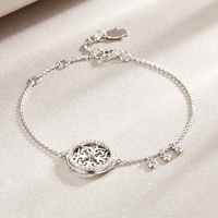 Brazaletes populares para jóvenes, pulseras colgantes de estilo moneda exquisita, de plata de ley, informales