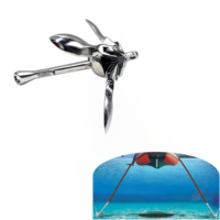 Kit d'ancrage en acier inoxydable 316 poli miroir argenté pour kayak marin, bateau, jet ski, canoë - Accessoires de quille pliable
