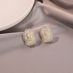 Pendientes de Botón Geométricos de Plata de Ley S925 de Alta Calidad con Circonita, Elegantes y Versátiles, Accesorios de Moda Chapados en Oro de Lujo para Mujer - Product Image 5