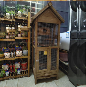 Nichoir pour oiseaux en bois massif d'extérieur, écologique, fermeture à bouton, forme carrée, style classique - Grands perroquets/calcots/merle-doux - Product Image 6