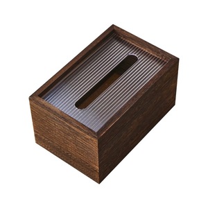Wooden Tissue Box Walnut Color For Living <b>Room</b> Car Bathroom Multi Functional Pull Out Tissues - Product Image 5