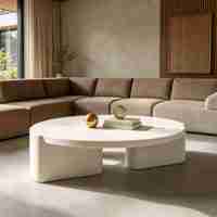 Table basse ovale moderne en marbre, table centrale de salon en pierre naturelle massif, table basse de luxe sur mesure