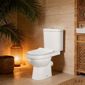 WC commercial à siphon en P, deux pièces, à fixation murale, en céramique, facile à nettoyer, avec réservoir intégré, à prix avantageux - Product Image 6