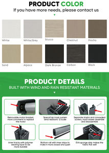 PVC esterno 50mm * 3mm delle tende a Zip del rullo dello schermo con cerniera impermeabile del parasole del Patio - Product Image 6