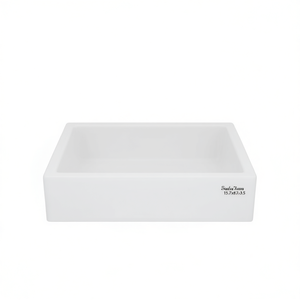 Lavabo rectangulaire blanc SMC 15,7x8,7x3,5 pouces, lavabo à poser, design minimaliste pour salle de bain - Product Image 1