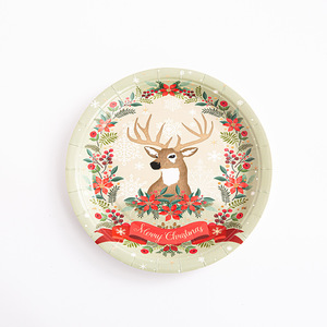 Nouvelle arrivée Décoration de Noël Arrangement de décoration de fête jetable sur le thème Assiettes <span class=keywords><strong>en</strong></span> papier - Product Image 4