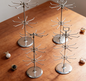 Support d'exposition en acier inoxydable métallisé chromé, 2 <span class=keywords><strong>étagère</strong></span>s, autoportant, couleur argent - Product Image 5