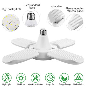 Lampe Led de <span class=keywords><strong>Garage</strong></span> déformable, 28W, 4 panneaux réglables, 6000K, éclairage de <span class=keywords><strong>Garage</strong></span> attique, fond, E26 E27 - Product Image 2