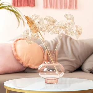 Nouveautés en promotion : 3 fourchettes de fleurs artificielles en forme de feuille de Ginkgo Biloba dorée en vrac pour la décoration intérieure - Product Image 4