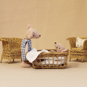 Mouse <span class=keywords><strong>Maileg</strong></span> intercambiabile in tessuto H13/15CM con decorazione gonna scozzese blu e bianca - Product Image 5